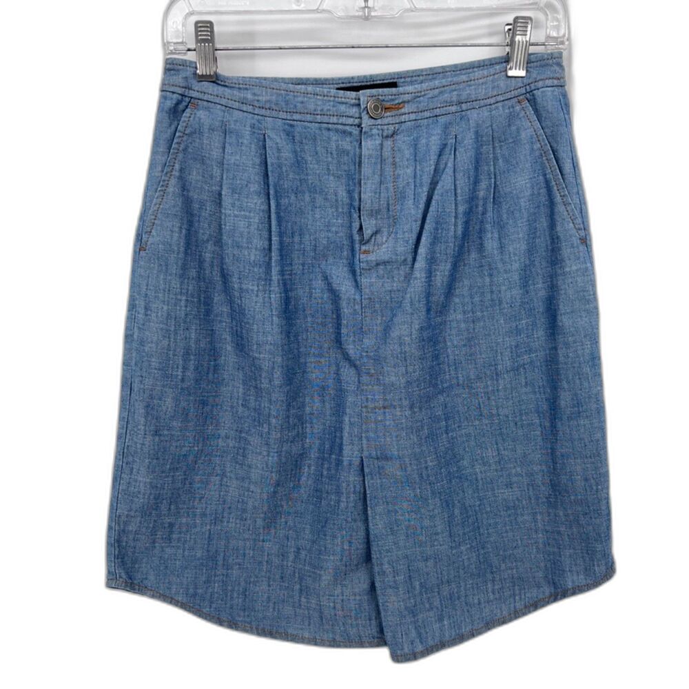 Banana Republic Chambray Casual 100% Cotton Skirt Versatile Cabin Core Size‎ 0